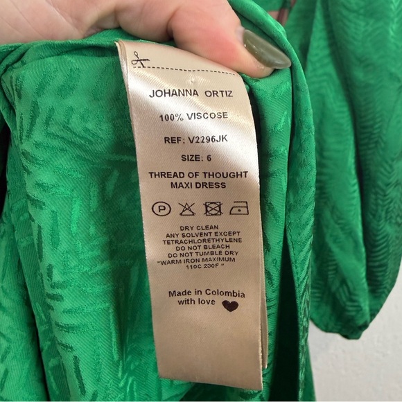 Johanna Ortiz Thread of Thought Puff Sleeve Maxi Dress Size 6 - Picture 15 of 16